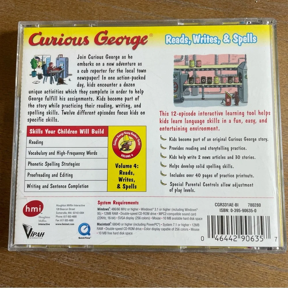 1998 Curious George Young Readers' Series CD-ROM